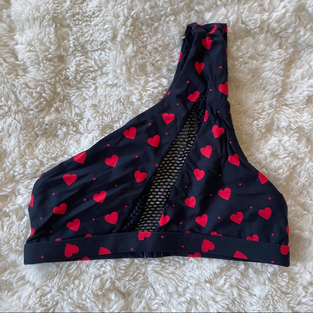 Salty Mermaid Black Red Hearts Size Small